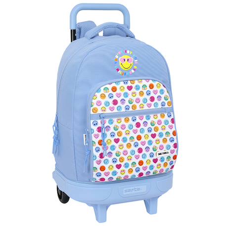 Fille-Accessoires-Cartable, trousse-Sac à dos à roulettes - smiley world - trolley haut de gamme