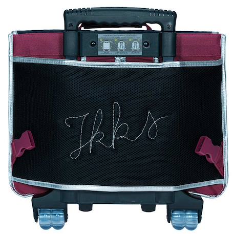 Cartable à roulettes fille textile avec poignée télescopique ikks Bleu marine/gris froid 4 - vertbaudet enfant 