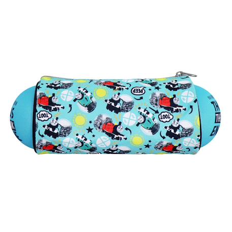 Trousse garçon ronde néoprène imprimé thomas & friends compartiment zippé Blanc / bleu / ciel / noir 2 - vertbaudet enfant 