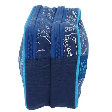 Trousse garçon rectangulaire toile motif dinosaures kid abord Bleu marine/gris froid 2 - vertbaudet enfant 