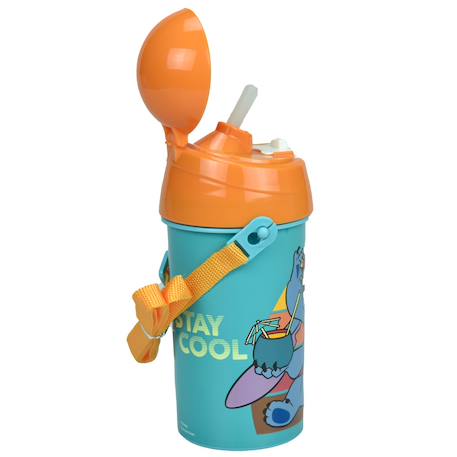 Gourde isotherme stitch 500 ml avec paille et sangle amovible lilo_et_stitch Bleu canard 2 - vertbaudet enfant 