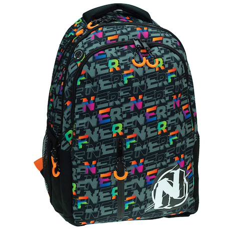 Sac à dos école nerf 46 cm – 2 compartiments zippés Noir 1 - vertbaudet enfant 