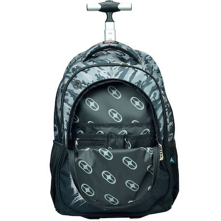 Sac à dos avec roulettes no fear tigre 48 cm - trolley scolaire 2 compartiments Noir / blanc / gris 2 - vertbaudet enfant 
