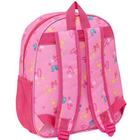 Sac à dos maternelle barbie face 3d moulée polyester 33 cm bretelles rembourrées Rose 2 - vertbaudet enfant 