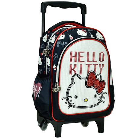 Sac à dos à roulettes hello kitty heart strass 30 cm trolley maternelle Multicolore 1 - vertbaudet enfant 