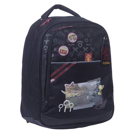 Sac à dos scolaire garçon imprimé harry potter wizarding world 42 cm Noir / bordeaux 1 - vertbaudet enfant 
