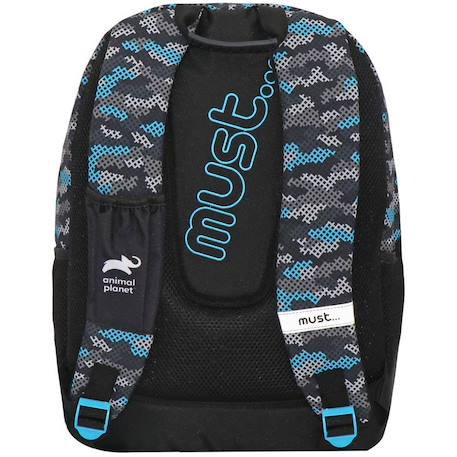 Sac à dos 45 cm animal planet à motif loup 3 compartiments Noir / bleu / marine / noir 2 - vertbaudet enfant 