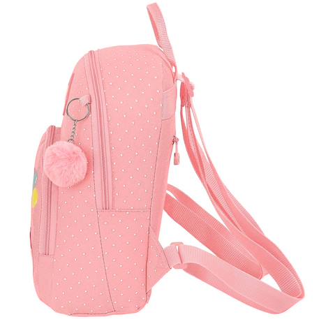 Mini sac à dos en textile à petits pois glowlab 'enjoy every moment' 30 cm Bleu / rose / blanc 3 - vertbaudet enfant 