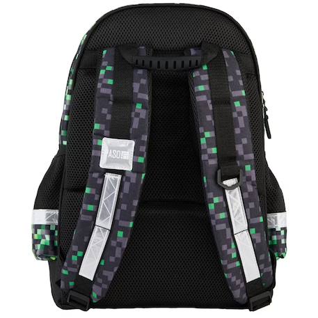 Sac à dos enfant arcade game motif pixel alien 2 compartiments 41 cm Noir / vert / gris 2 - vertbaudet enfant 