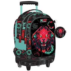 Sac à dos chariot 3 compartiments zippés motif lion – must team  - vertbaudet enfant