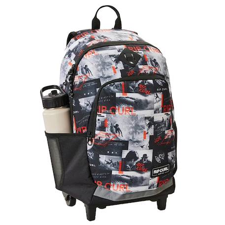 Sac à dos à roulettes garçon rip curl ozone 49 cm - avec compartiment pour ordinateur Noir / rouge / gris 4 - vertbaudet enfant 