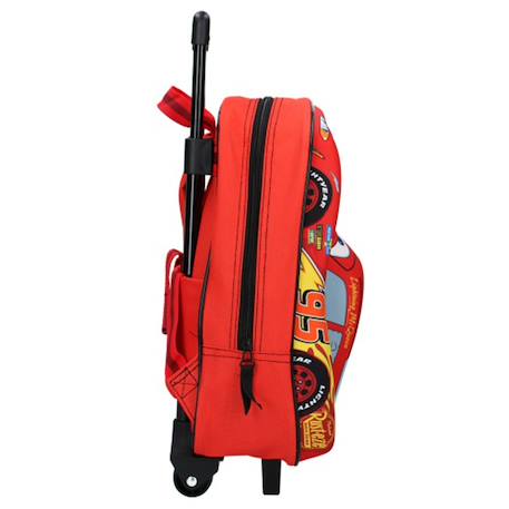 Trolley 3d cars lightning mcqueen en polyester sac à dos roulettes Rouge 3 - vertbaudet enfant 