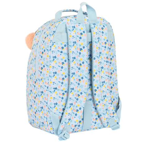 Sac à dos scolaire fille moos lovely imprimé floral 42 cm Bleu ciel 2 - vertbaudet enfant 