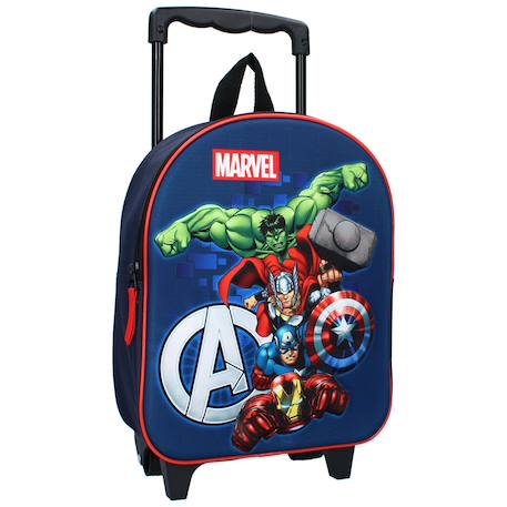 Sac à dos maternelle avec roulettes avengers marvel 32 cm - trolley enfant Bleu marine 1 - vertbaudet enfant 