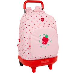Sac à dos à roulettes glowlab fraise 45 cm trolley haut de gamme  - vertbaudet enfant