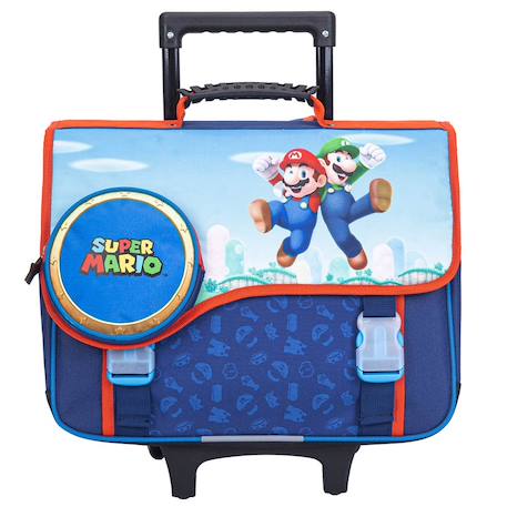 Cartable trolley scolaire super mario polyester 41 cm 2 compartiments Bleu / rouge 2 - vertbaudet enfant 