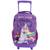Sac à dos à roulettes scolaire fille - finitions licorne - lécole des licornes Multicolore 1 - vertbaudet enfant 