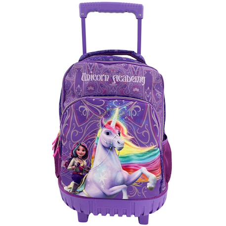Fille-Sac à dos à roulettes scolaire fille - finitions licorne - lécole des licornes