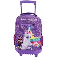 Sac à dos à roulettes scolaire - finitions licorne - lécole des licornes  - vertbaudet enfant