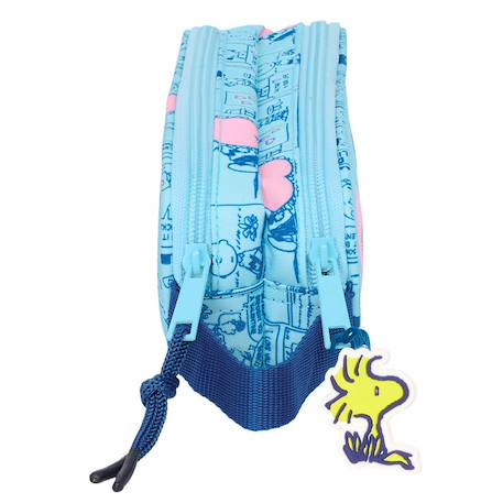 Trousse snoopy double rectangulaire à zip - 2 compartiments Bleu clair 2 - vertbaudet enfant 