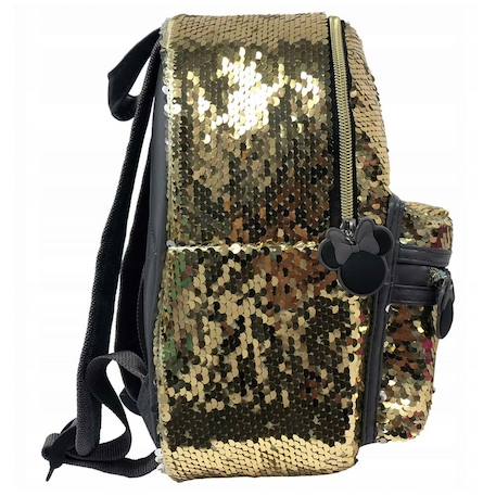 Sac à dos maternelle à sequins minnie disney 'oh yeah !' 27 cm Blanc / doré / noir 2 - vertbaudet enfant 