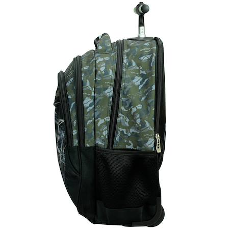 Sac à dos trolley garçon no fear panthère noire 48 cm - 2 compartiments Noir / vert 3 - vertbaudet enfant 