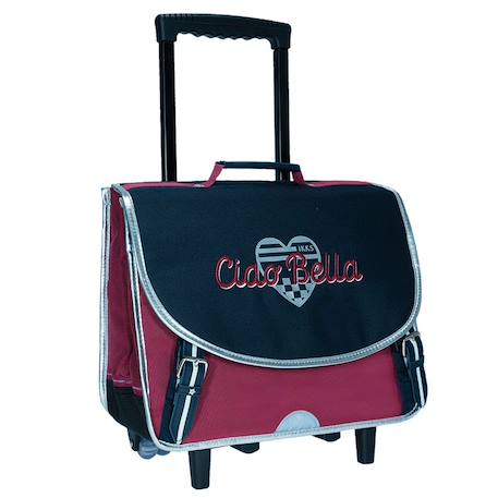 Cartable à roulettes textile avec poignée télescopique ikks Bleu marine/gris froid 1 - vertbaudet enfant 