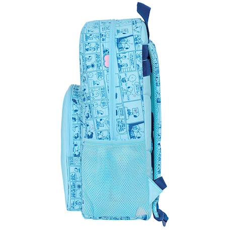 Sac à dos scolaire imprimé peanuts en textile snoopy Bleu / rose / clair 2 - vertbaudet enfant 