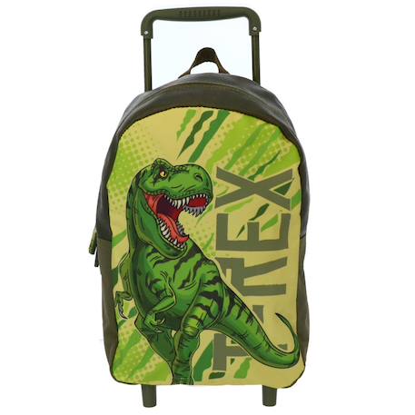 Sac à dos à roulettes enfant dinosaure t?rex 34 cm - trolley maternelle Vert 2 - vertbaudet enfant 