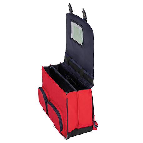 Cartable mae 41 cm 2 compartiments bandes réfléchissantes polyester recyclé Rouge 3 - vertbaudet enfant 