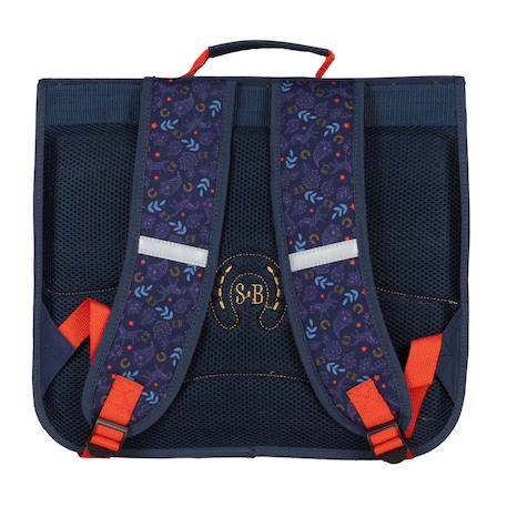 Cartable toile imperméable motif cheval stalla bianca 38 cm Bleu / rouge 3 - vertbaudet enfant 