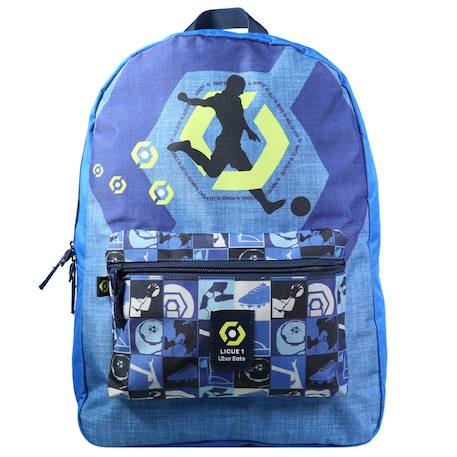 Sac à dos scolaire polyester ligue 1 football 40 cm Bleu 4 - vertbaudet enfant 
