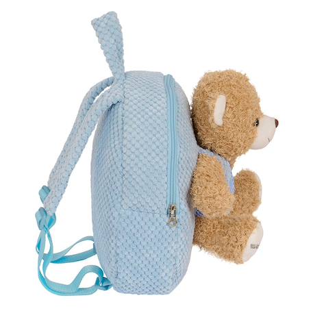 Sac à dos maternelle peluche avec ourson amovible Bleu 2 - vertbaudet enfant 