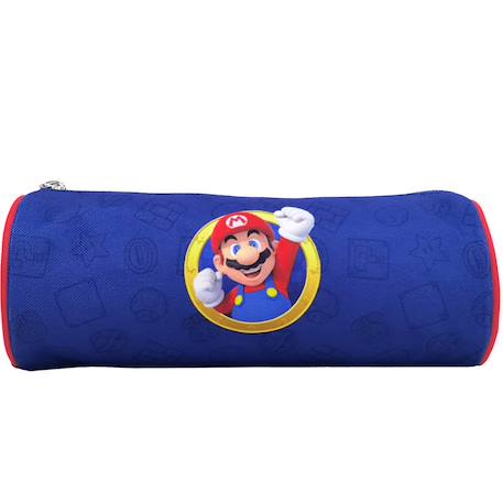 Trousse ronde cylindrique super mario en polyester motif officiel nintendo Noir / rouge / jaune 1 - vertbaudet enfant 