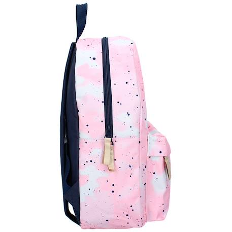 Sac à dos fille imprimé aquarelle en toile milky kiss Blanc / rose / clair / bleu 3 - vertbaudet enfant 