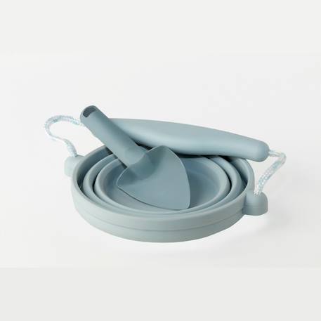 Seau pliable en silicone avec truelle – jouet de jardin et de plage souple et coloré bleu pastel+Light dusty purple+Midnight blue+Sage green+Vert menthe 2 - vertbaudet enfant 