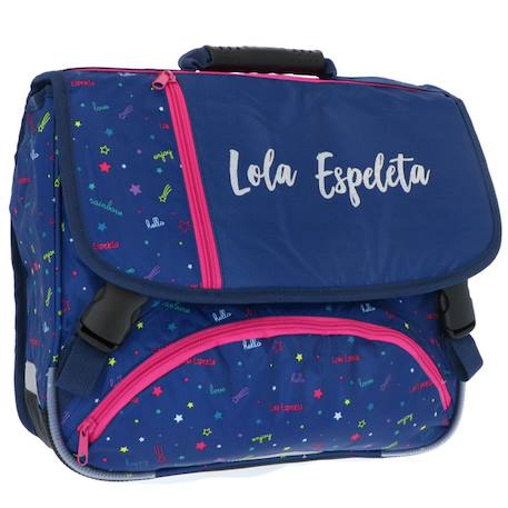 Cartable scolaire polyester motif étoiles lola espeleta 38 cm Bleu / rose 1 - vertbaudet enfant 