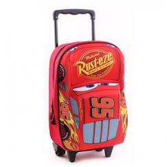 Trolley 3d cars lightning mcqueen en polyester sac à dos roulettes  - vertbaudet enfant
