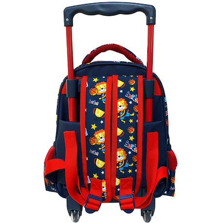 Sac à dos trolley maternelle basketball lion 31 cm Bleu / orange / blanc 2 - vertbaudet enfant 
