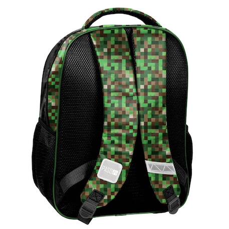 Sac à dos garçon gaming imprimé pixel synthétique Vert / prune 3 - vertbaudet enfant 