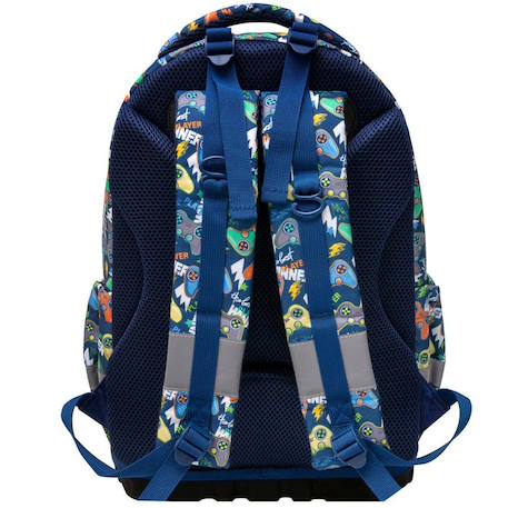 Sac à dos garçon gamer winner level up avec base rigide 43cm Bleu / orange / blanc 2 - vertbaudet enfant 