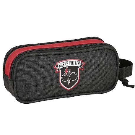Trousse rectangulaire en tissu toile 2 compartiments harry potter Noir / rouge 2 - vertbaudet enfant 