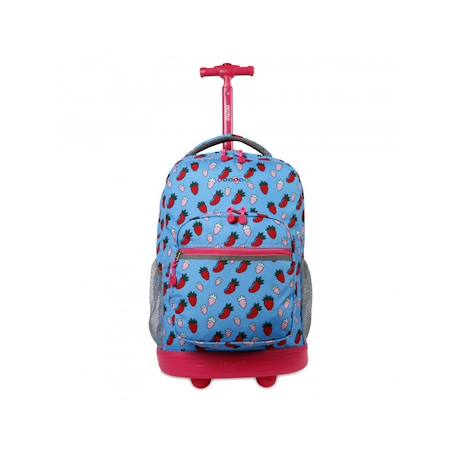 Sac à dos à roulettes jworld new york - trolley Flamant rose+Fraise 6 - vertbaudet enfant 