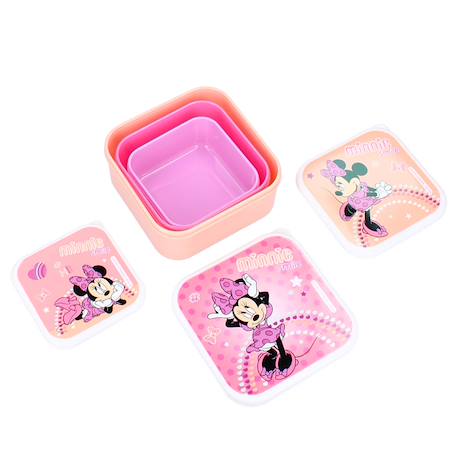 Boîte à goûter fille minnie fresh bites en pvc – lot de 3 boîtes minnie Multicolore 2 - vertbaudet enfant 