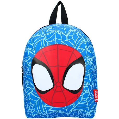 Sac à dos maternelle spiderman visage stylisé en tissu synthétique Bleu / rouge / blanc 4 - vertbaudet enfant 