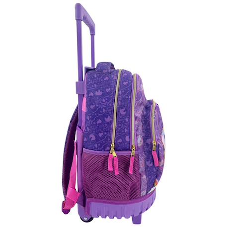 Sac à dos à roulettes scolaire fille - finitions licorne - lécole des licornes Multicolore 2 - vertbaudet enfant 