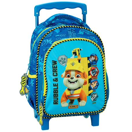 Sac à dos trolley maternelle garçon rubble & crew de la pat patrouille 30 cm Bleu / jaune 1 - vertbaudet enfant 