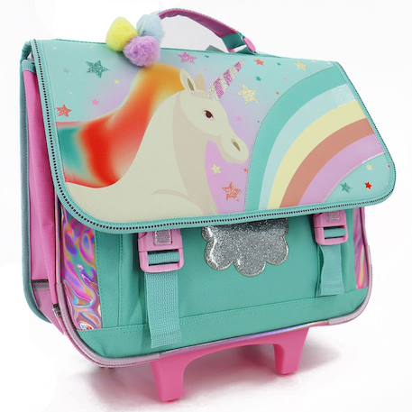 Fille-Accessoires-Trolley scolaire motif licorne base plastique
