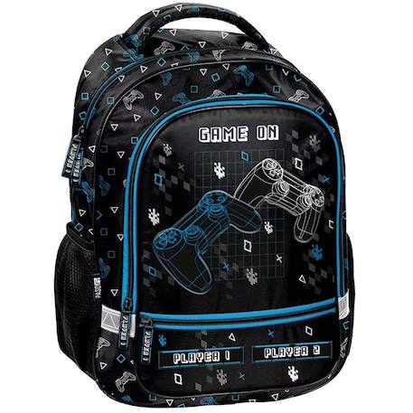 Sac à dos garçon polyester imprimé game on Noir / bleu / blanc 1 - vertbaudet enfant 