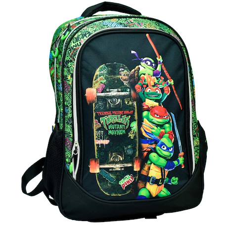 Garçon-Accessoires-Cartable, trousse-Sac à dos tortue ninja motif skate néon graffiti 2 compartiments